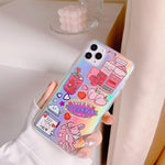 Coque iPhone Drink Stickers rose