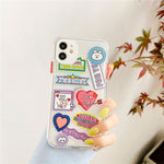 Coque iPhone Kawaii Stickers style love