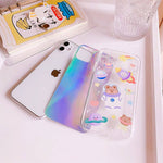 Coque iPhone Univers Ours transparent